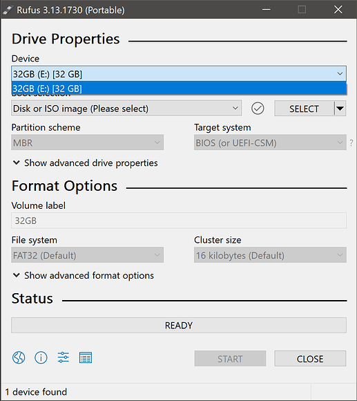 Rufus app on Windows creating a bootable pfSense USB drive from the IMG file
