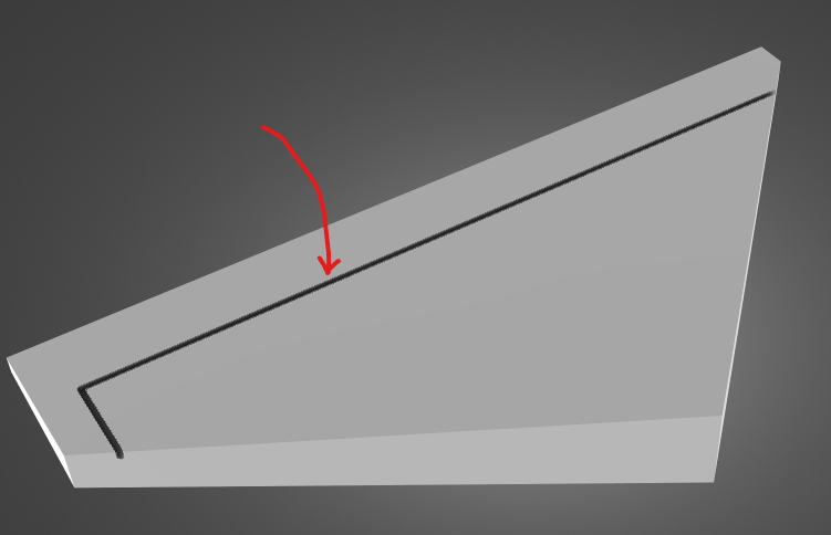 Low-poly panel printed with the flange slot facing down and top/bottom layers disabled
