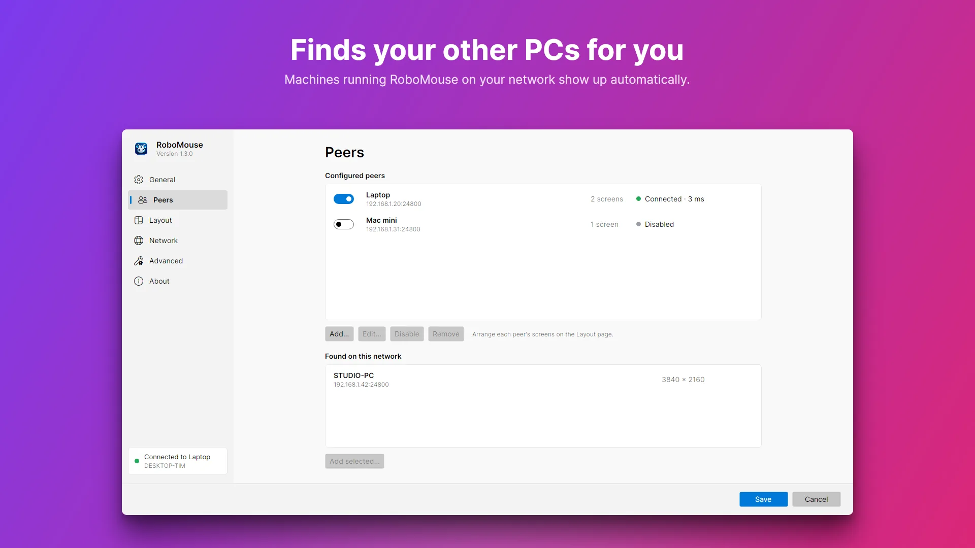 Finds your other PCs for you