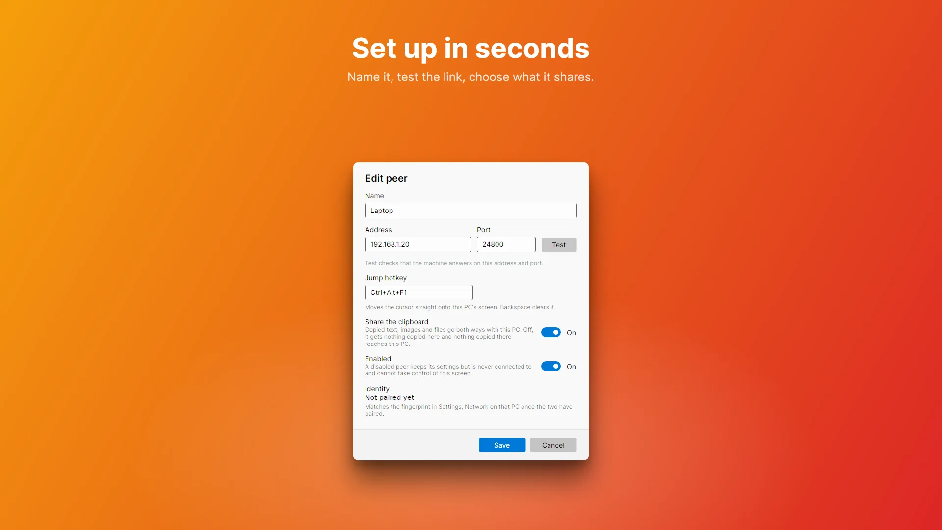 Set up in seconds