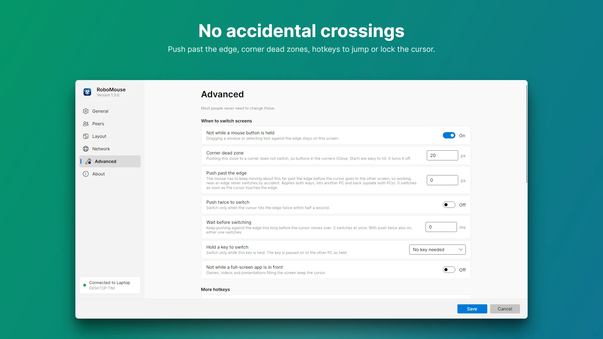 No accidental crossings